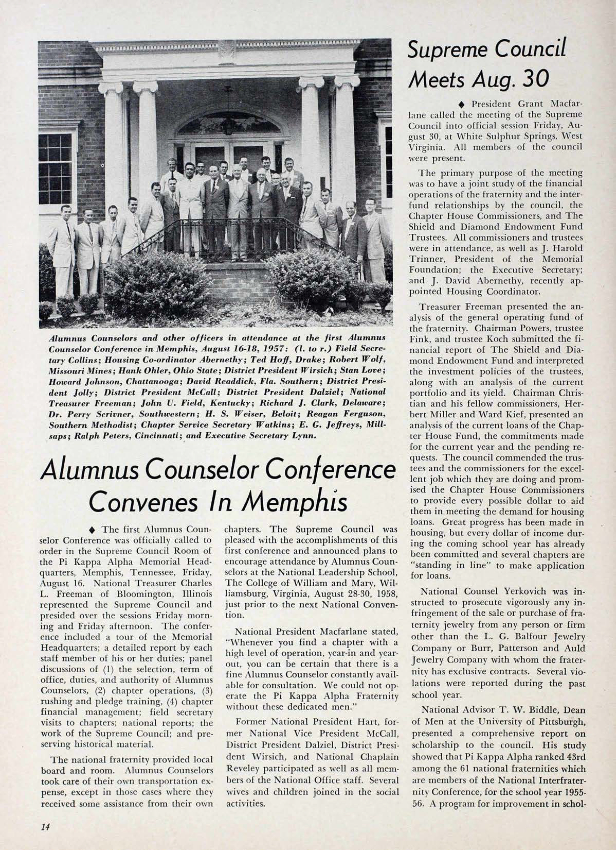 Supreme Council Meets Aug. 30